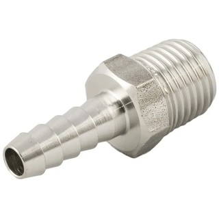 RS PRO Stainless Steel Hose Connector 7 mm ID Threaded 1/8 in Male 14 MPa 140 bar 176-2203