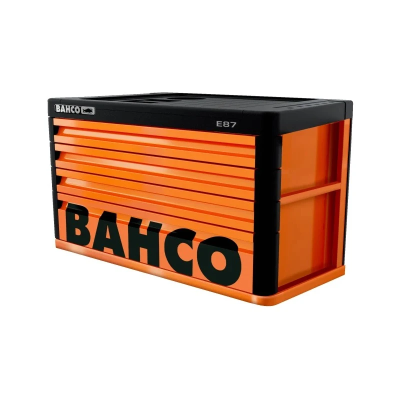 Bahco 4 Drawer Tool Chest Solid Steel 400kg Load Capacity Orange 1487K4