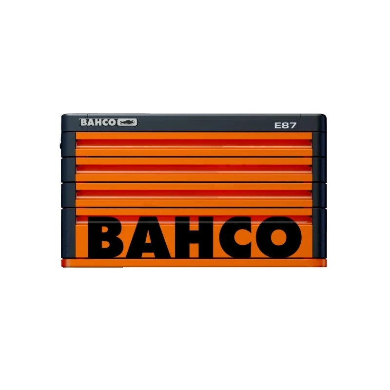 Bahco 4 Drawer Tool Chest Solid Steel 400kg Load Capacity Orange 1487K4