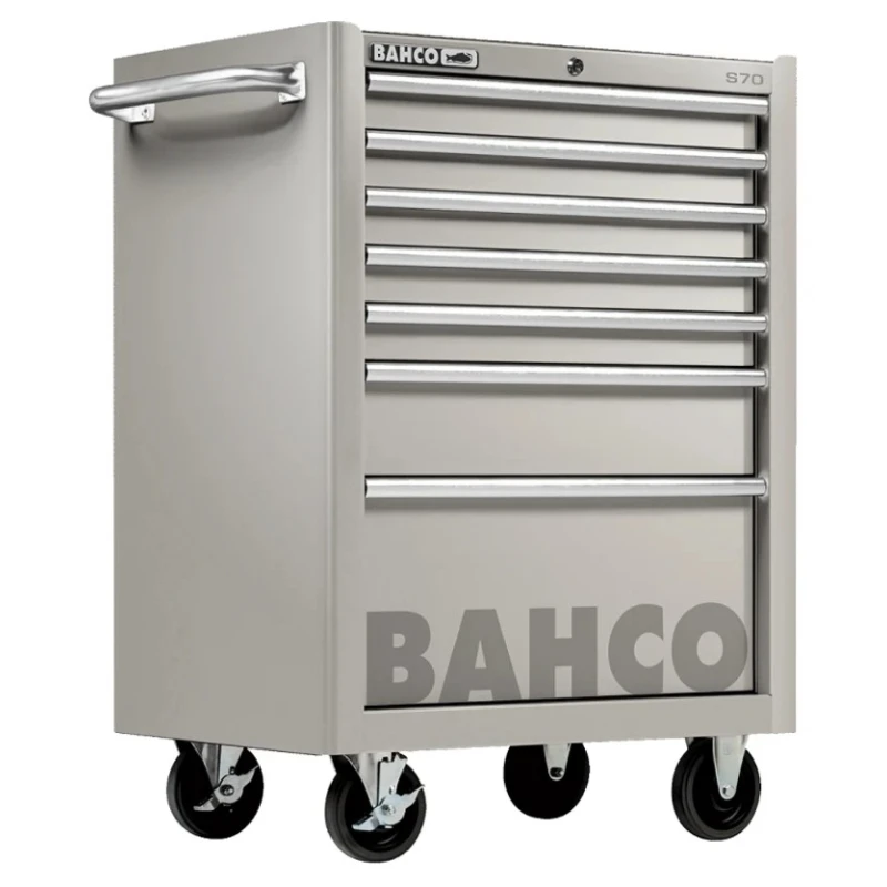 Bahco 7 Drawer Wheeled Roller Cabinet Stainless Steel 762x500x956mm 600kg Load Capacity 1470K7SS