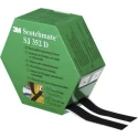 3M Black Hook & Loop Tape, Nylon Material, 25mm Width x 5m Length, 5.8mm Thickness, Max Operating Temp 200°F SJ352D