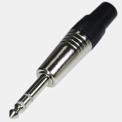 RS PRO TRS Connector 6.35 mm Male Stereo 1A Solder 500V dc 176-3385