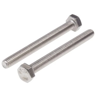 RS PRO Plain Stainless Steel Hex Bolt M6 x 60 mm DIN 933 289-017