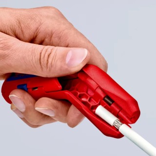Knipex ERGOSTRIP Universal Cable Stripping Tool, Ergonomic Pistol Grip, Round Standard Waterproof and Coaxial 16 95 02 SB