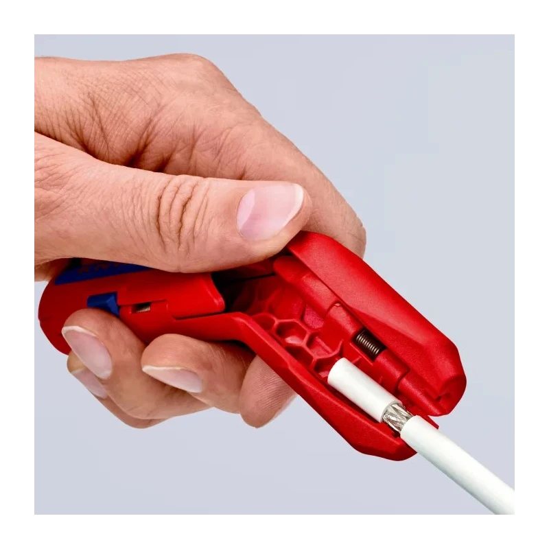 Knipex ERGOSTRIP Universal Cable Stripping Tool, Ergonomic Pistol Grip, Round Standard Waterproof and Coaxial 16 95 02 SB