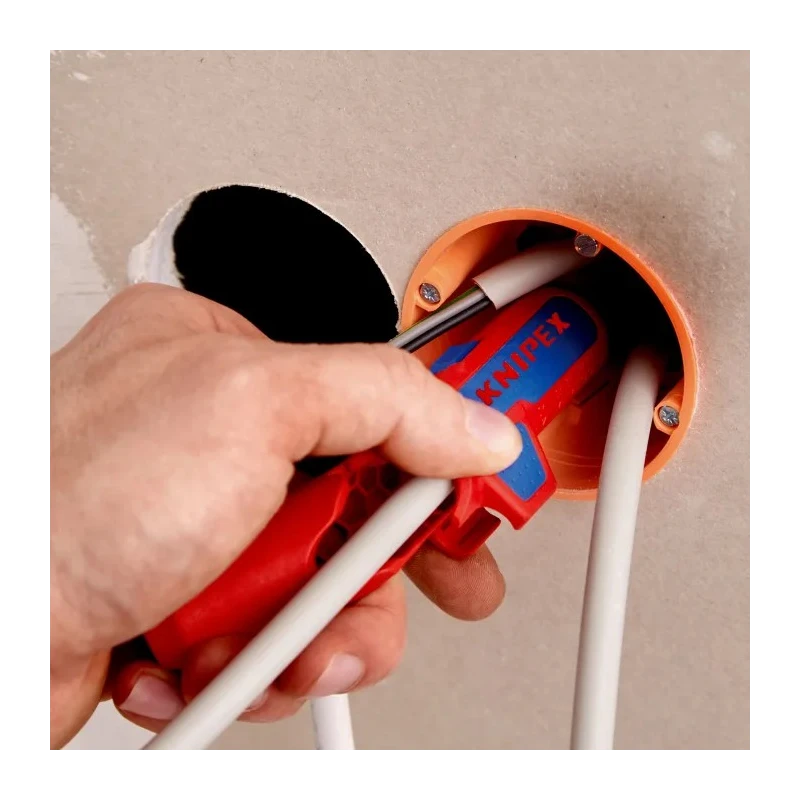 Knipex ERGOSTRIP Universal Cable Stripping Tool, Ergonomic Pistol Grip, Round Standard Waterproof and Coaxial 16 95 02 SB