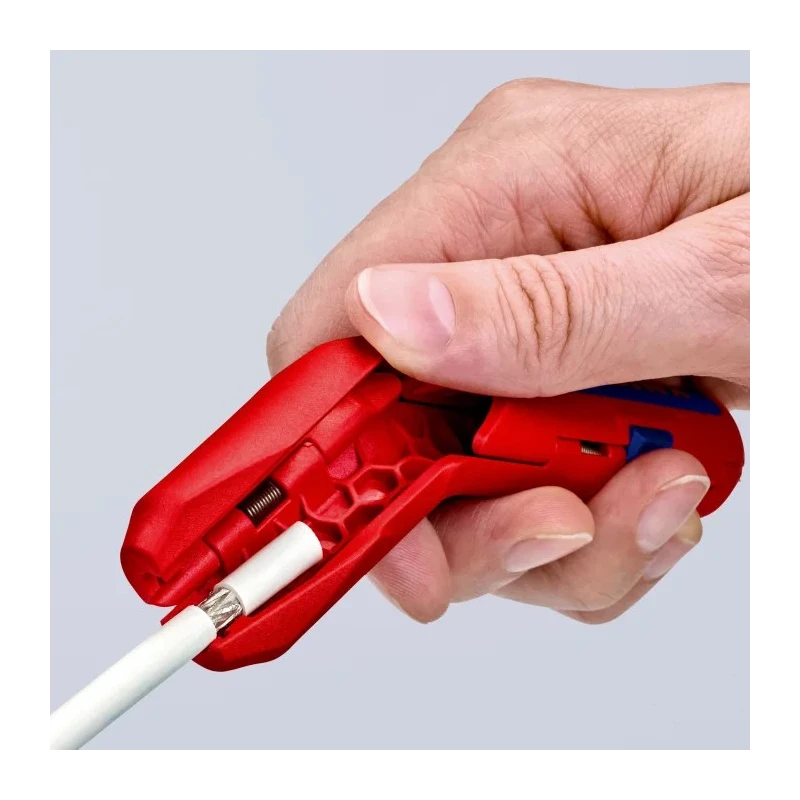 Knipex ERGOSTRIP Universal Cable Stripping Tool, Ergonomic Pistol Grip, Round Standard Waterproof and Coaxial 16 95 02 SB