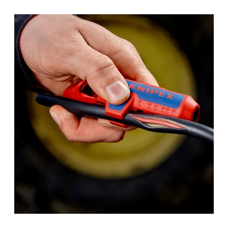 Knipex ERGOSTRIP Universal Cable Stripping Tool, Ergonomic Pistol Grip, Round Standard Waterproof and Coaxial 16 95 02 SB