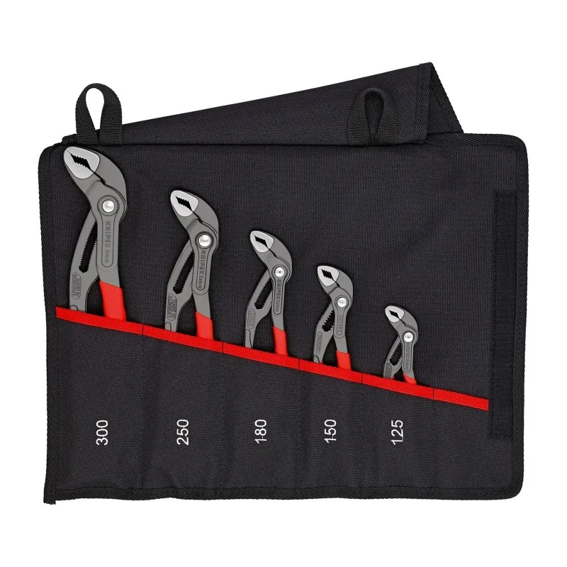 Knipex Cobra® 5-Piece Water Pump Plier Set with Sizes 125mm, 150mm, 180mm, 250mm and 300mm 00 19 55 S5