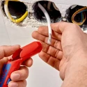 Knipex ERGOSTRIP Universal Cable Stripping Tool, Ergonomic Pistol Grip, Round Standard Waterproof and Coaxial 16 95 02 SB