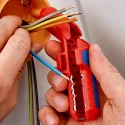 Knipex ERGOSTRIP Universal Cable Stripping Tool, Ergonomic Pistol Grip, Round Standard Waterproof and Coaxial 16 95 02 SB