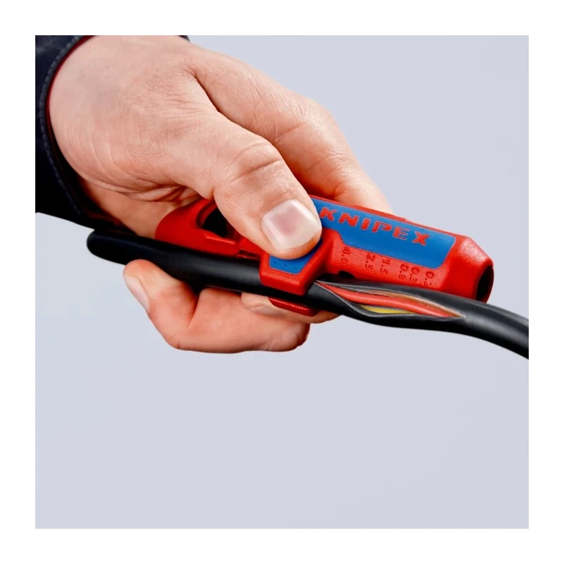 Knipex ERGOSTRIP Universal Cable Stripping Tool, Ergonomic Pistol Grip, Round Standard Waterproof and Coaxial 16 95 02 SB