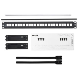 Belden KeyConnect Series Cat5e, Cat6 24 Port Keystone Patch Panel 1U Black AX103114