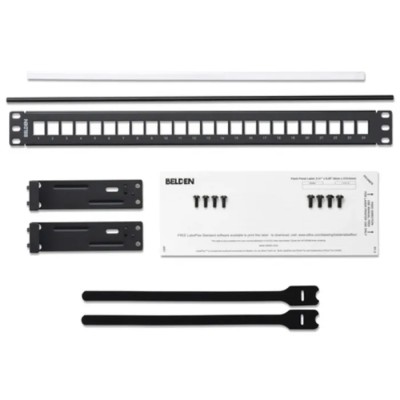 Belden KeyConnect Series Cat5e, Cat6 24 Port Keystone Patch Panel 1U Black AX103114