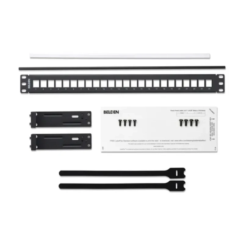 Belden KeyConnect Series Cat5e, Cat6 24 Port Keystone Patch Panel 1U Black AX103114