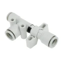 SMC Vacuum Generator Compatible with Polyurethane, Nylon, Soft Nylon, PFA, FEP Tubing ZH13DLA-08-10-10