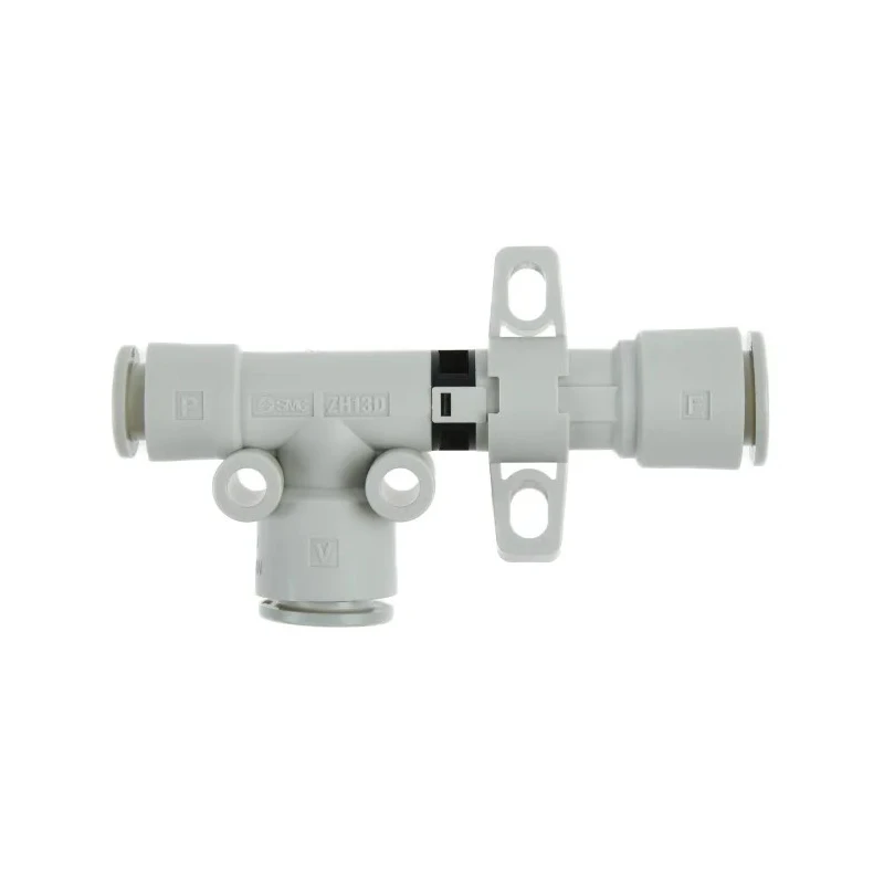 SMC Vacuum Generator Compatible with Polyurethane, Nylon, Soft Nylon, PFA, FEP Tubing ZH13DLA-08-10-10