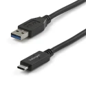 StarTech.com USB 3.1 Male USB Type A to Male USB Type C Charging and Data Cable Black 1m USB31AC1M