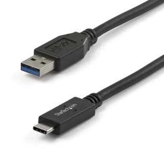 StarTech.com USB 3.1 Male USB Type A to Male USB Type C Charging and Data Cable Black 1m USB31AC1M
