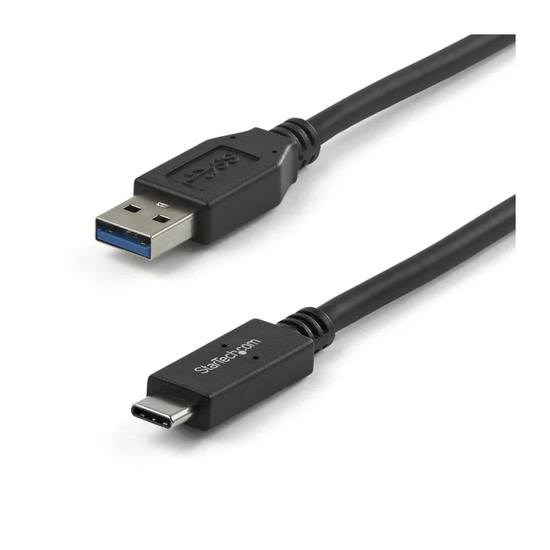StarTech.com USB 3.1 Male USB Type A to Male USB Type C Charging and Data Cable Black 1m USB31AC1M