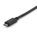 StarTech.com USB 3.1 Male USB Type A to Male USB Type C Charging and Data Cable Black 1m USB31AC1M