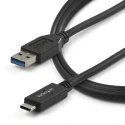 StarTech.com USB 3.1 Male USB Type A to Male USB Type C Charging and Data Cable Black 1m USB31AC1M