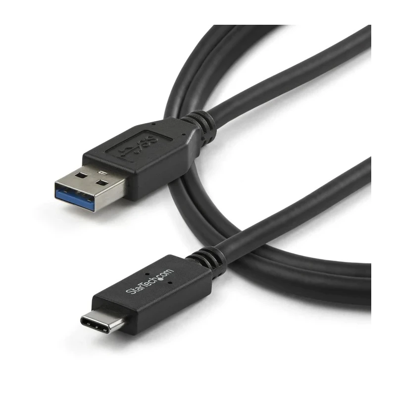 StarTech.com USB 3.1 Male USB Type A to Male USB Type C Charging and Data Cable Black 1m USB31AC1M