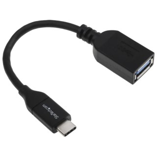 StarTech.com USB 3.0 Female USB Type C to Female USB Type A Adapter Cable Black 152mm USB31CAADP