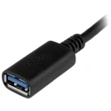 StarTech.com USB 3.0 Female USB Type C to Female USB Type A Adapter Cable Black 152mm USB31CAADP