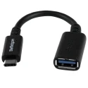 StarTech.com USB 3.0 Female USB Type C to Female USB Type A Adapter Cable Black 152mm USB31CAADP