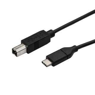 StarTech.com USB 2.0 Male USB Type C to Male USB B Cable, Black PVC Jacket, 3m USB2CB3M