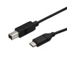 StarTech.com USB 2.0 Male USB Type C to Male USB B Cable, Black PVC Jacket, 3m USB2CB3M