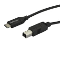 StarTech.com USB 2.0 Male USB Type C to Male USB B Cable Black 2m USB2CB2M