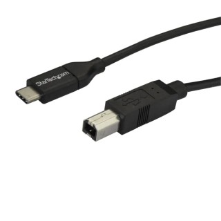 StarTech.com USB 2.0 Male USB Type C to Male USB B Cable Black 2m USB2CB2M