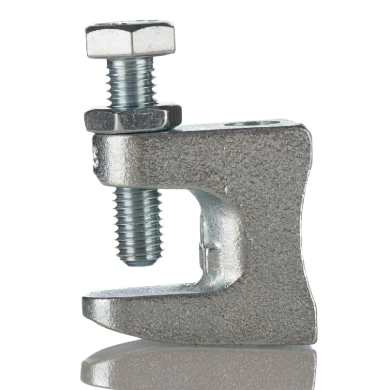 RS PRO Beam Clamp Steel with Electroplated Zinc Finish Maximum Load 45kg Hole Diameter 11mm Flange Thickness 19mm 291-111