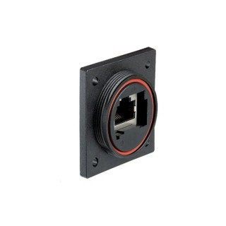 Bulgin PX0890 Series RJ45 Connector Female Flange Cat6a Shielded Straight 1 Port PX0890