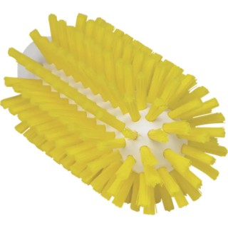 Vikan Yellow Bottle Brush, 11 mm Bristle Length, 145 mm Overall Length, 63 mm Brush Diameter, Polypropylene Handle 5380636