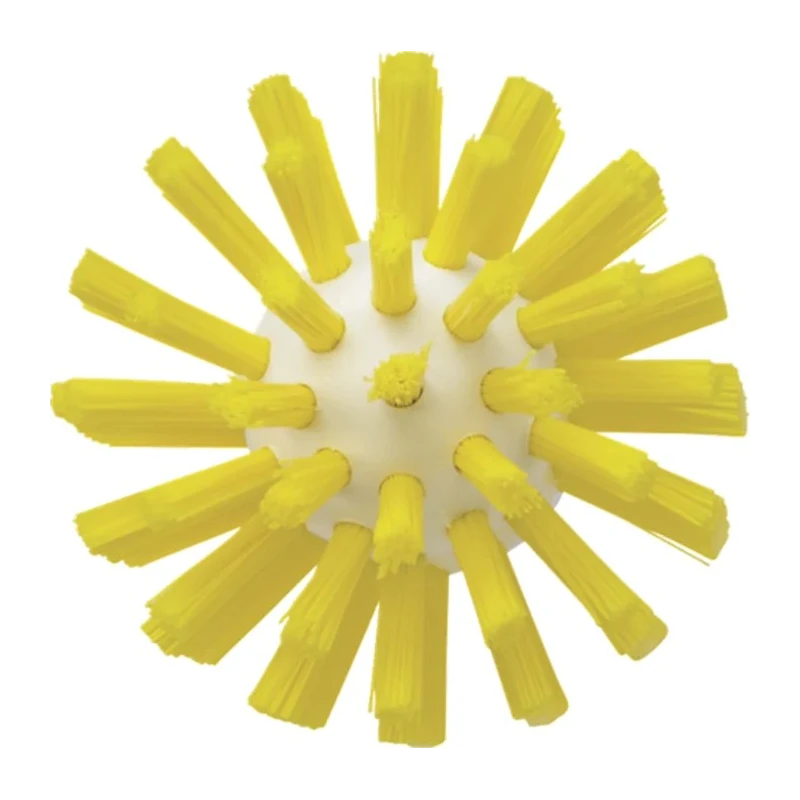 Vikan Yellow Bottle Brush, 11 mm Bristle Length, 145 mm Overall Length, 63 mm Brush Diameter, Polypropylene Handle 5380636