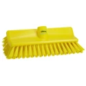 Vikan Hard Bristle Scrubbing Brush Yellow High-Low Brush, 41 mm Bristle Length, Polyester Bristle, Polypropylene Handle 70476
