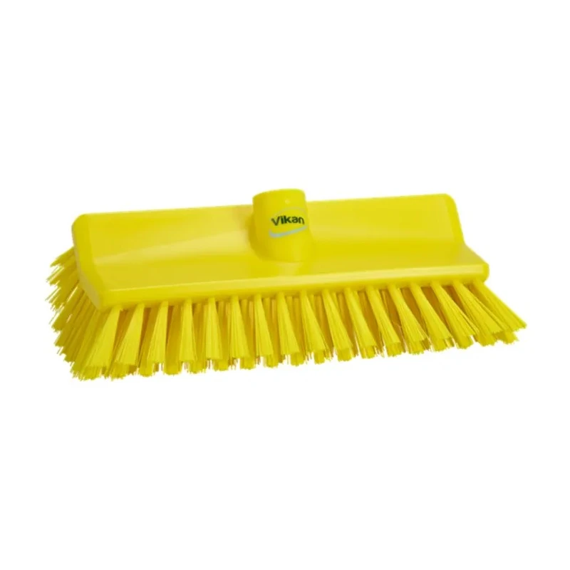 Vikan Hard Bristle Scrubbing Brush Yellow High-Low Brush, 41 mm Bristle Length, Polyester Bristle, Polypropylene Handle 70476