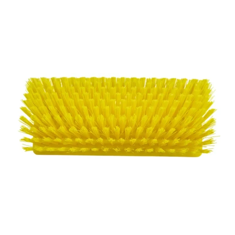 Vikan Hard Bristle Scrubbing Brush Yellow High-Low Brush, 41 mm Bristle Length, Polyester Bristle, Polypropylene Handle 70476