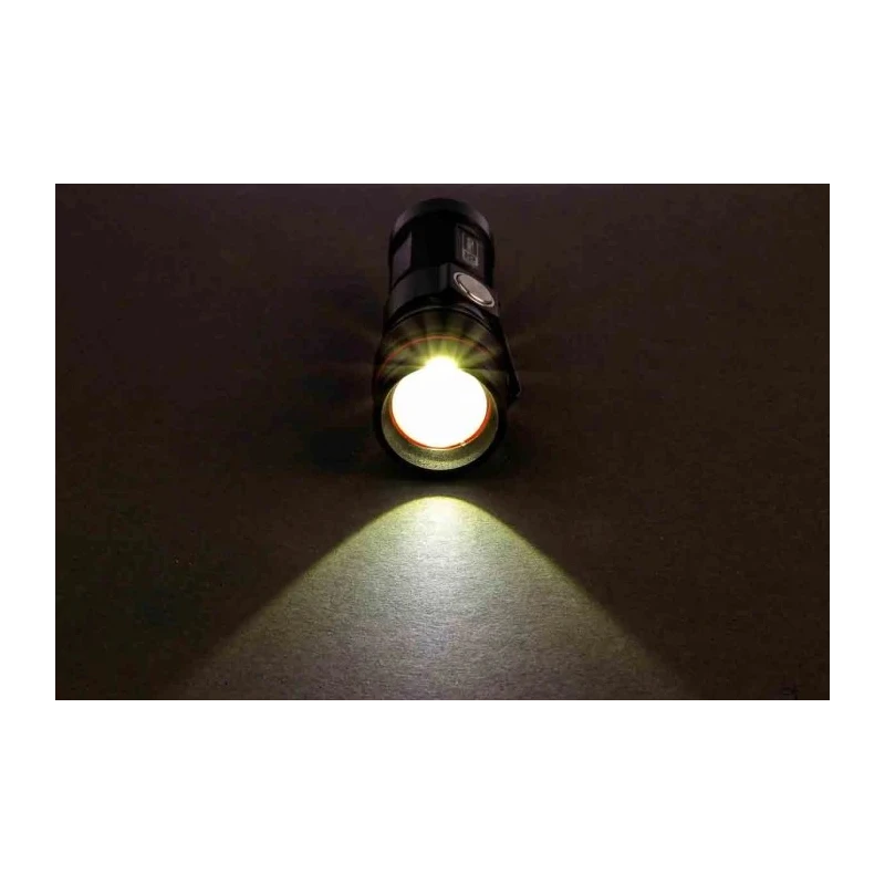 RS PRO LED Pocket Torch Black Rechargeable Lithium-ion 300 lm 93 mm 176-6035