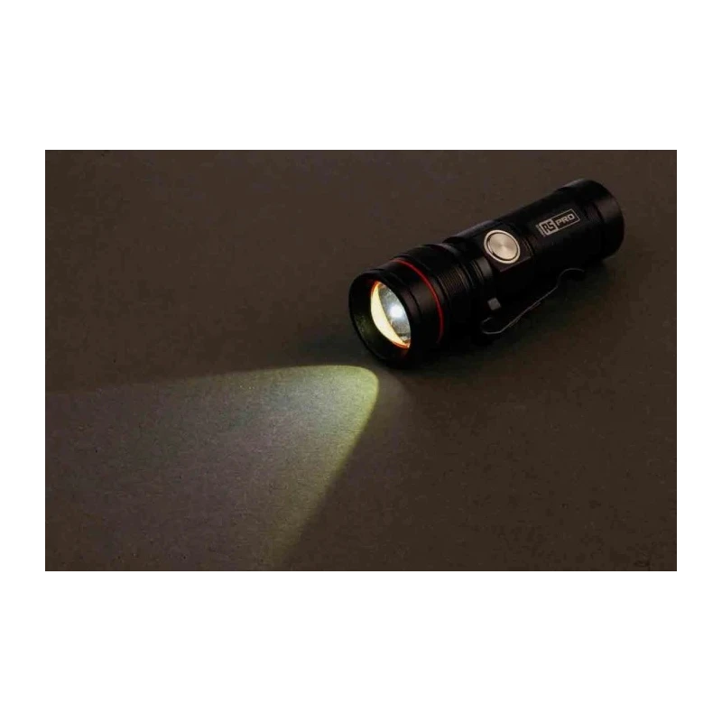 RS PRO LED Pocket Torch Black Rechargeable Lithium-ion 300 lm 93 mm 176-6035