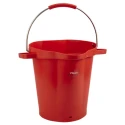 Vikan 20L Plastic Round Bucket with Handle, Red, 470mm x 470mm x 380mm 56924