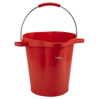 Vikan 20L Plastic Round Bucket with Handle, Red, 470mm x 470mm x 380mm 56924