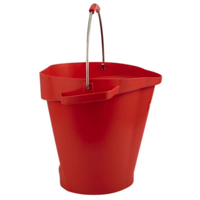 Vikan 20L Plastic Round Bucket with Handle, Red, 470mm x 470mm x 380mm 56924