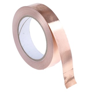 RS PRO Conductive Metallic Tape 25mm x 33 m Copper Foil Thermosetting Acrylic Adhesive 155 °C 176-7498