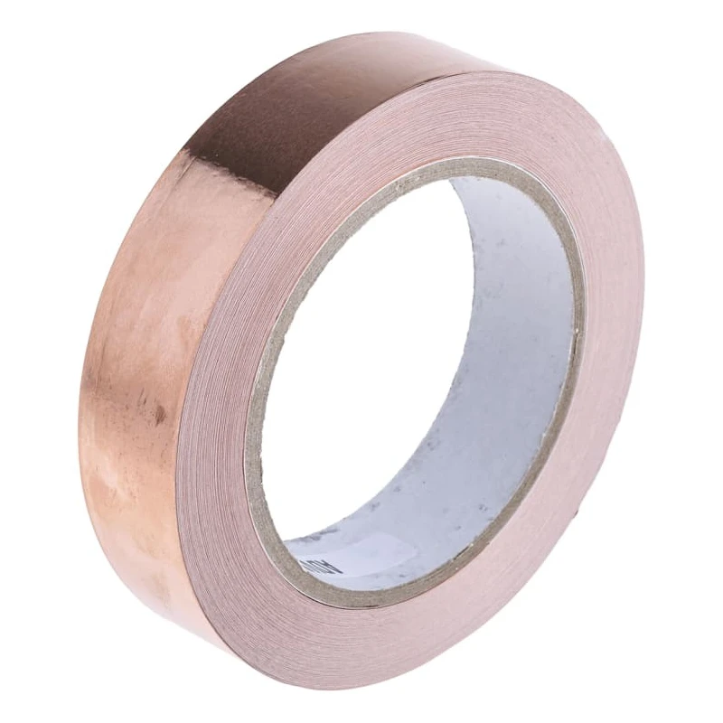 RS PRO Conductive Metallic Tape 25mm x 33 m Copper Foil Thermosetting Acrylic Adhesive 155 °C 176-7498