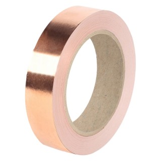 RS PRO Conductive Metallic Tape, Copper Foil, 19mm x 33m, Thermosetting Acrylic Adhesive, 155°C Max 176-7499
