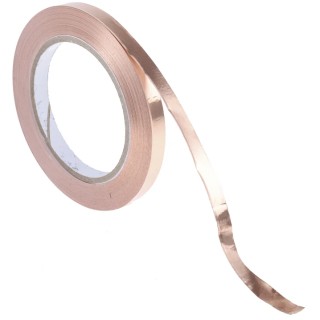 RS PRO Conductive Metallic Tape Copper Foil 10mm X 33m Temperature Resistant up to 155°C 176-7500